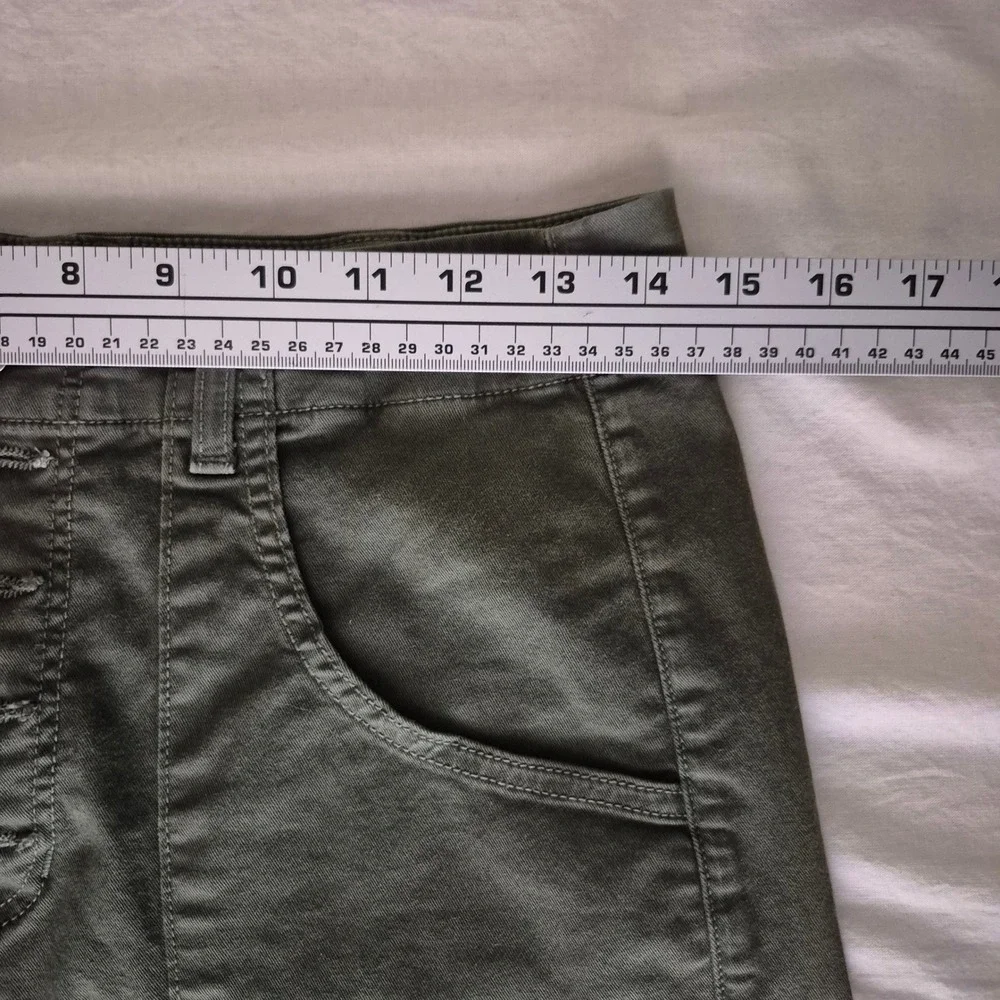 Veronica Beard Arya Straight High Rise Pants Army Green Button Fly Size 27/4 - Picture 8 of 11